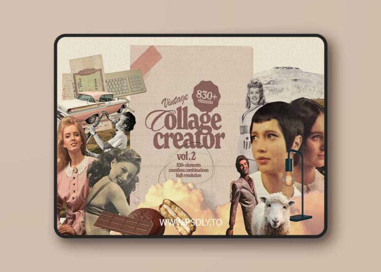 830+ PNG Vintage Collage Creator v.2 - 7253381