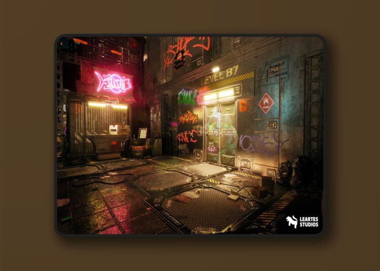 Cyberpunk Rooftop Market Environment (5.1+)