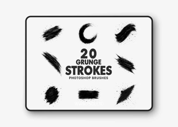 Grunge Strokes Photoshop Brushes Pack