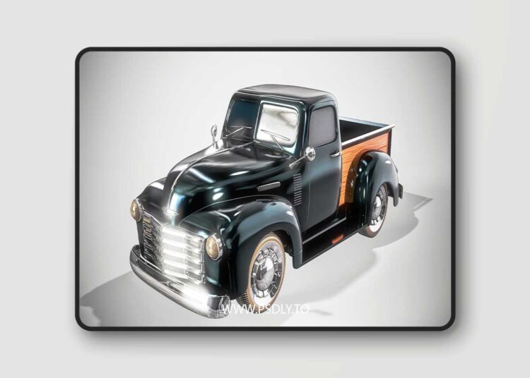 Historical Pickup Car 3D Model