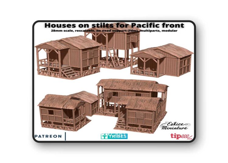 Houses on stilts for Pacific front 3D Print