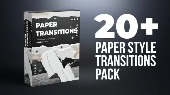 Videohive - 20 Paper Style Transition Pack - 58569191