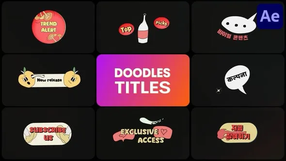 Videohive - Colorful Doodle Titles for After Effects - 58454282