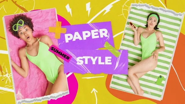 Videohive - Holiday Travel Summer Paper Collage Opener - 58388153