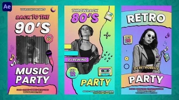 Videohive - Old School Party Reels - 58312891