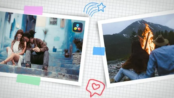 Videohive - Scrapbook Tape Transitions for DaVinci Resolve - 58491278