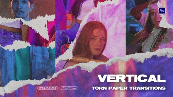 Videohive - Vertical Paper Transition - 58310641