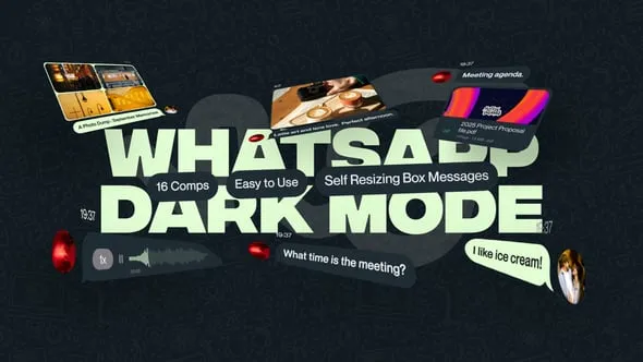 Videohive - Whatsapp Messages (Dark Mode) - 58345613