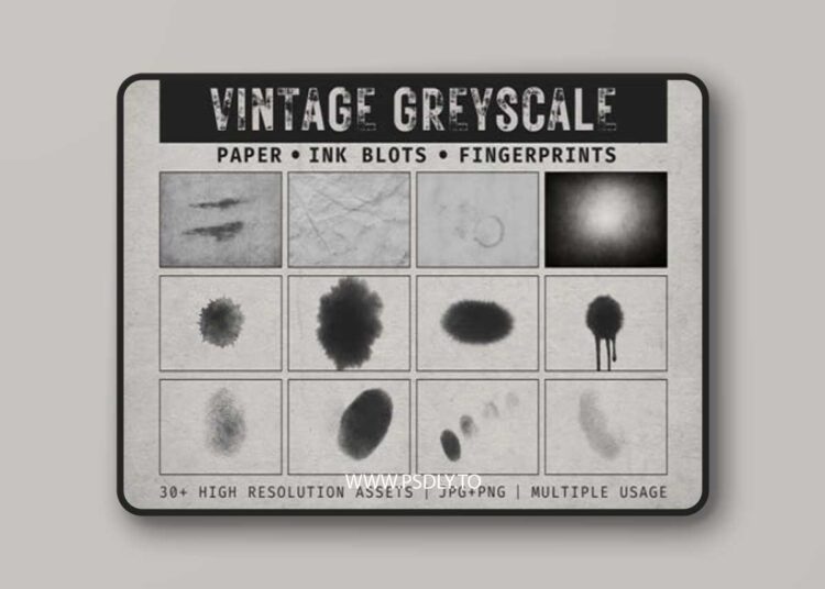 Vintage Greyscale Textures & Overlays