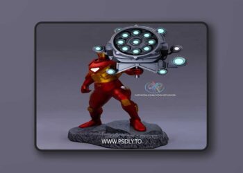 Modular Iron Man Statue with Proton Cannon – 3D Print
